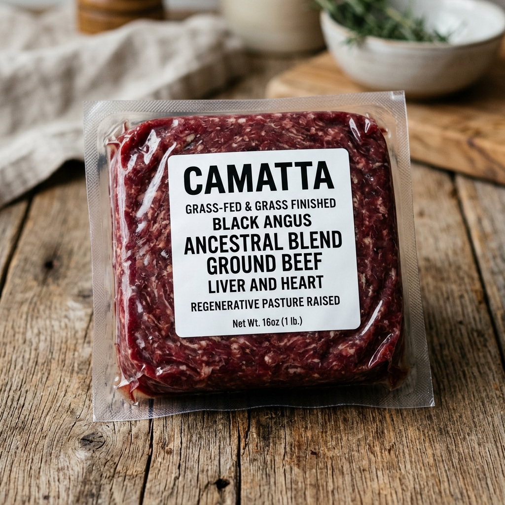 Ancestral Blend Ground Beef with Liver and Heart 1lb package